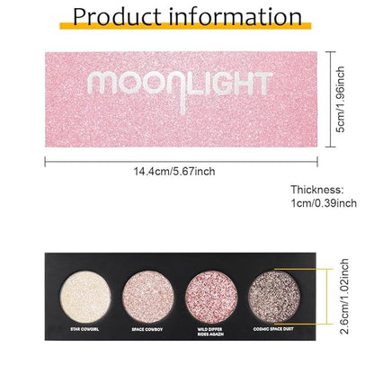 4 Colors Highlight Pink-Purple Eyeshadow Palette, SHANY Cosmetics
