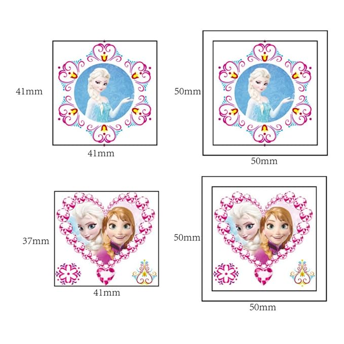 20pcs Cute Elsa Temporary Tattoos for Girl, Kawaii Christmas Rewards