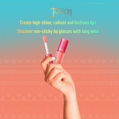 Juvia's Place Long Lasting Hydrating The Reds & Berries Lip Gloss Glass Ruby Rose, 16 oz, Soft Red