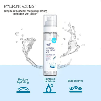 epielle Hydrating Hyaluronic Acid Serum & Mist | epielle Brightening Vitamin C Serum & Mist For all skin types, 100% Vegan & Cruelty-Free (Hyaluronic Acid Serum + Mist)