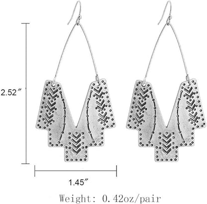 Zealmer Gold Geometric Earrings Statement Vintage