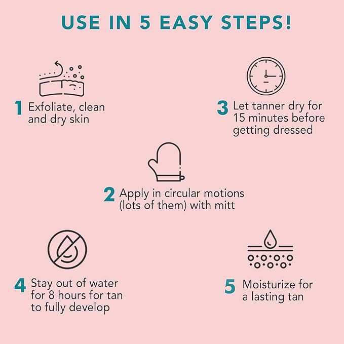 Self Tanner Tanning Mousse Kit - USA Made with Natural & Organic Ingredients, Self Tanner Mousse and Mitt, Self Tan Kit, Fake Tan Tanning Foam, Medium to Dark Sunless Tanner, Self Tanners Best Sellers