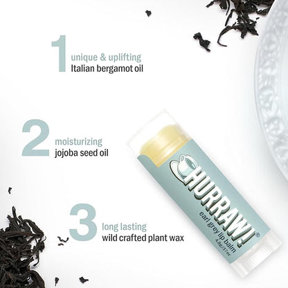Hurraw! Earl Grey Lip Balm, 3 Palm