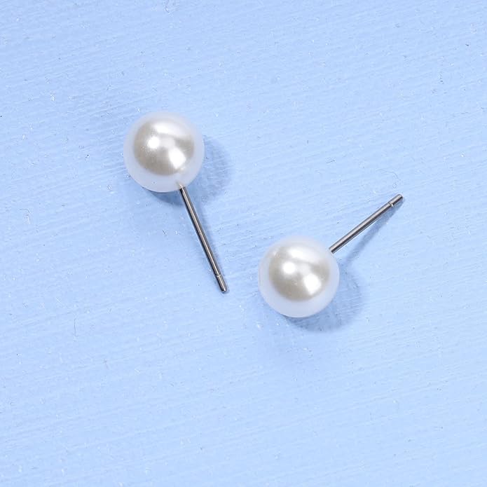 Boho Pearl Studs Earrings Tiny Pearl Earrings Minimalist