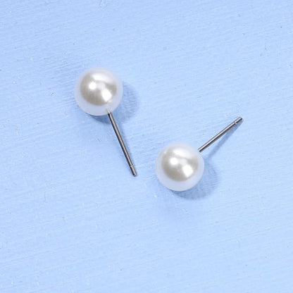 Boho Pearl Studs Earrings Tiny Pearl Earrings Minimalist