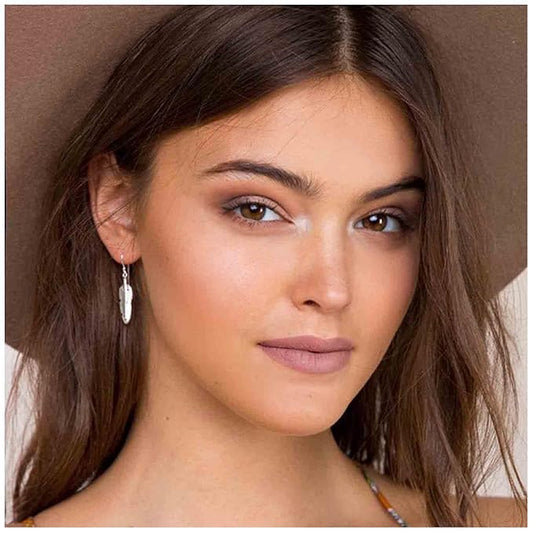 Vintage Etched Feather Earrings Silver Feather