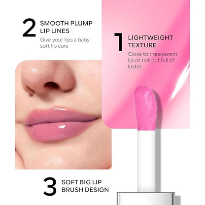 Magic Color Changing Lip Oil, Ph Temperture Changing Plumping Magic Hydrating Lip Oil Gloss, Smooth Lip Lines Plump Lip, Plumping Clear Glossy Tinted Balm Care 0.2Fl oz #Pearl Shimmer