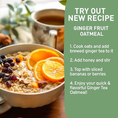 HANDPICK, Organic Ginger Tea Bags (100 Herbal Tea Bags), Caffeine Free & 100% Pure Ginger Root |Soothing & Spicy Blend | Round Eco Conscious Teabags