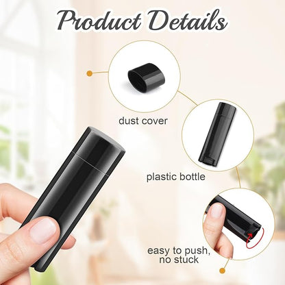 50 Pack 5ml Empty Lip Balm Tubes Refillable Lip Balm Containers DIY Plastic Lipstick Tubes Lip Gloss Balm Holder (black)