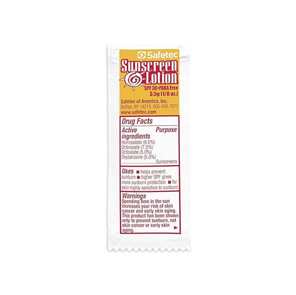 Safetec Sunscreen Lotion 1000 Packets SPF30+ and PABA-Free