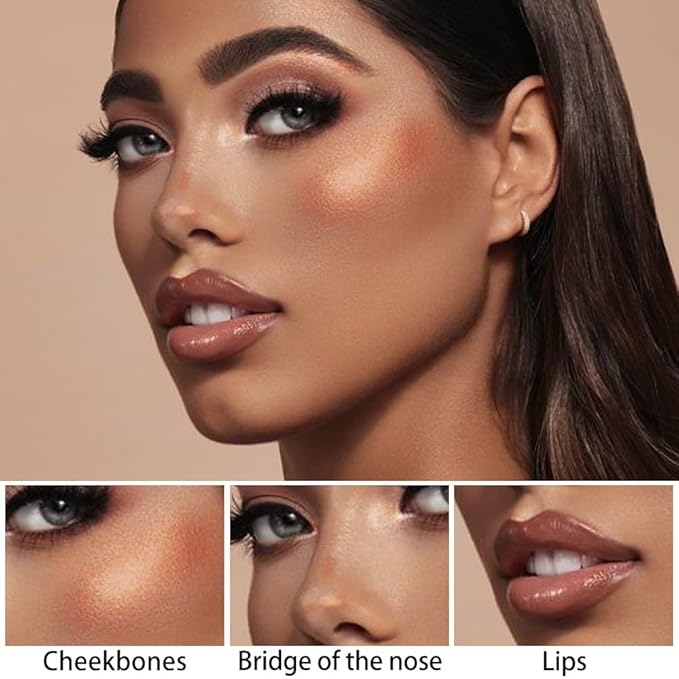 Kaely 2Pcs Cream Contour Highlighter Stick Kit,Bronzer Cheek Stick Waterproof,01+10