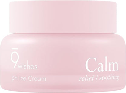 [9 wishes] Calm pH Ice Cream 1.7Fl. Oz, Soothing Cream After Sun Care - COOL DOWN - Sunburn Relief - Calm Irritated Senstive Skin Sunburn
