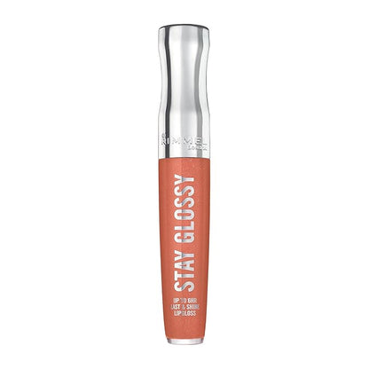 Rimmel London Stay Glossy, 465 Melon-Air, Lip Gloss, Non-Sticky, Cruelty-Free, Color and Shine, Up To 6-Hour Wear, Precise Applicator, 0.18oz