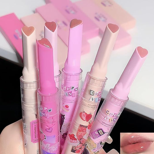 Petansy 6 Colors Jelly Lipstick Heart Shape Lipstick Plumping