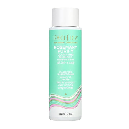 Pacifica Clarifying Shampoo – Rosemary Purify Invigorating Shampoo w/Soothing Mint for Detoxing Hair & Scalp Build-Up, Sulfate & Silicone Free - Vegan & Cruelty-Free Dermatologist Tested