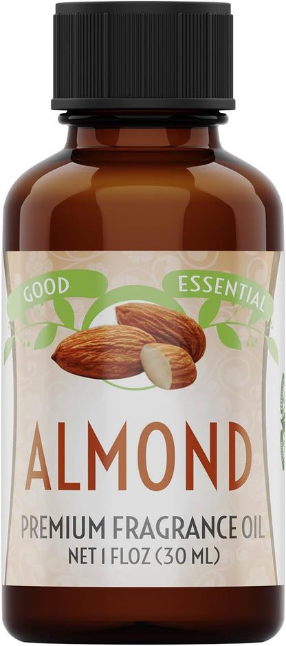 Good Essential 30 ml Oils – Premium Almond Fragrance Oil – Perfect for Diffuser, Perfume, Soap Making, Candles – 1 fl oz, 30ml