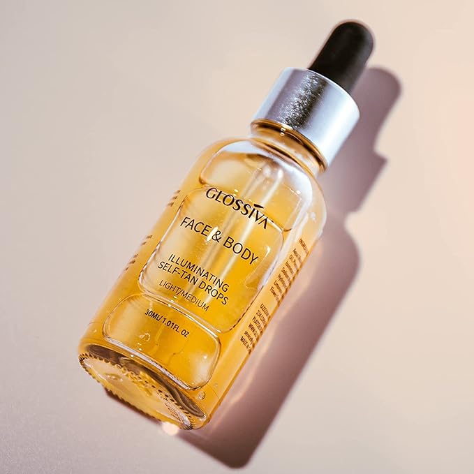 Self Tanning Drops - Sunless Tan for a Sun-Kissed Bronze - Beauty Skin Self Tanner - Gradual Glow for Face and Body - Long-Lasting for a Week, 1.01 Fl Oz