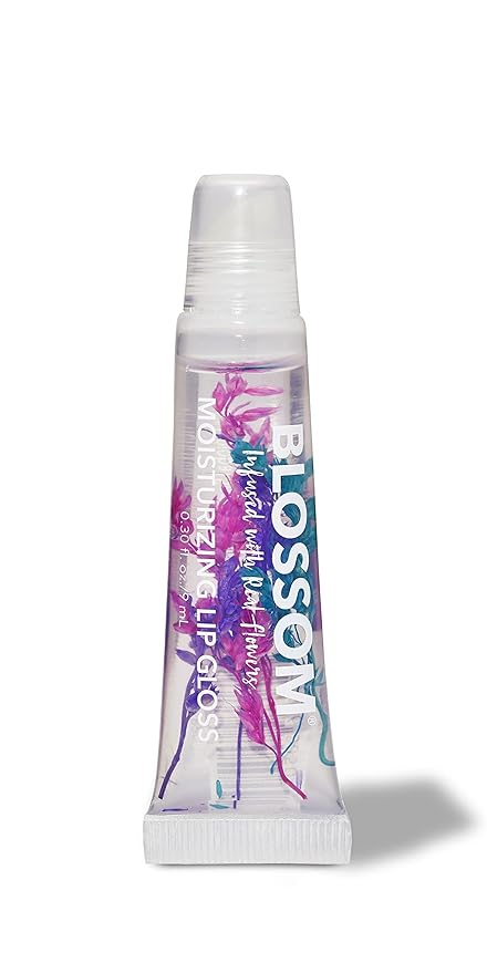 Blossom Scented Moisturizing Lip Gloss Tubes, Infused with Real Flowers, 0.3 fl. oz/9ml, Raspberry