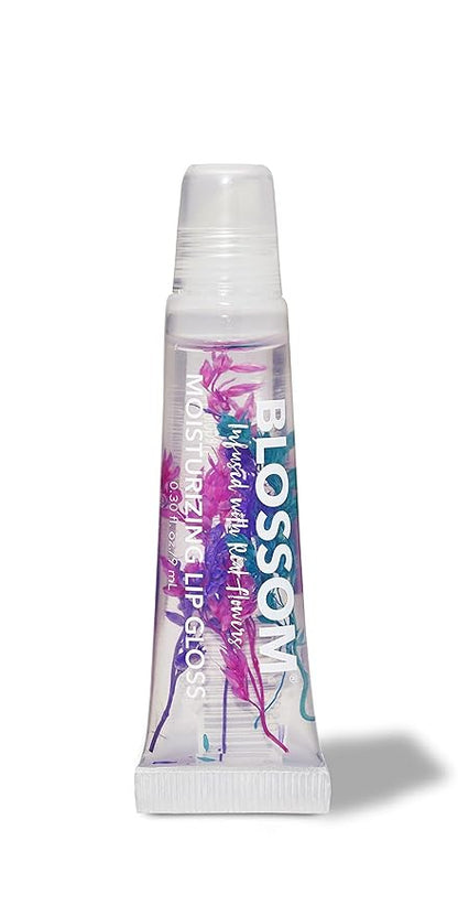 Blossom Scented Moisturizing Lip Gloss Tubes, Infused with Real Flowers, 0.3 fl. oz/9ml, Raspberry