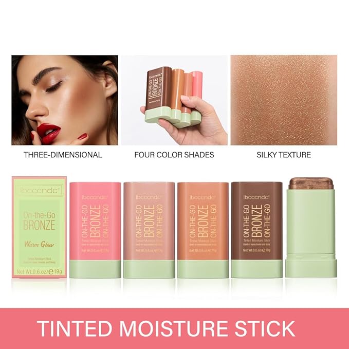 Cream Contour Stick,Bronzer Contouring Stick Facial Cream Highlight 03-Rich Glow