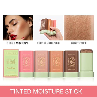 Cream Contour Stick,Bronzer Contouring Stick Facial Cream Highlight 03-Rich Glow