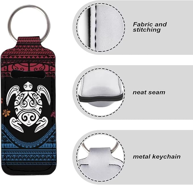 Bulopur Polynesian Tribe Turtle Chapstick Holder Keychain Lipstick Keyring