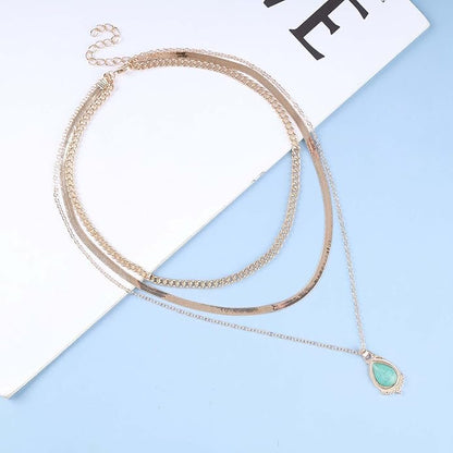 Vintage Layered Turquoise Necklace Turquoise Pendant
