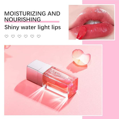 Charm Kiss Plumping Lip Oil, Hydrating Glitter Gloss Lip Gloss Transparent Toot Lip Oil Tinted, Big Brush Head Lip Glos Long Lasting Nourishing Non-sticky Fresh Texture Lip care products for Women