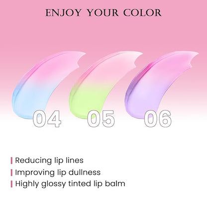 DAGEDA 3PCS Tinted Lip Balm, Moisturizing Non-Greasy,