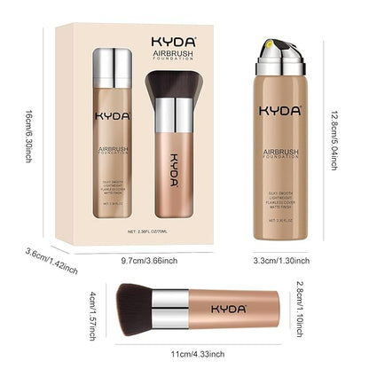 KYDA AirBrush Foundation Spray, Silky Foundation Mist Makeup, Nude Beige