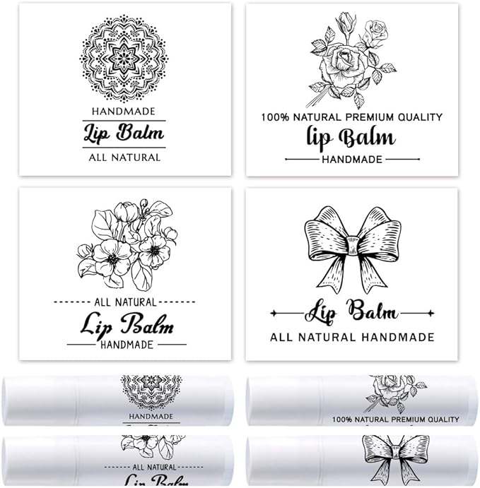 OLYCRAFT 100Pcs Self-Adhesive Lip Balm Tag Wrapping