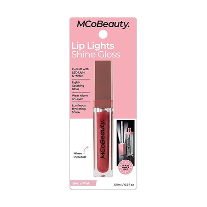 MCoBeauty LipLights Shine Gloss, Berry Pink, High Shine LipLights