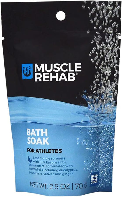 (5) 2.5oz Travel Bath Epsom Soak Packets Arnica Infused Magnesium Salt, Body, Hand and Foot Pain Relief, Sore Feet Relief, Essential Oils in Epsom Salt Foot soak for Pain Relief