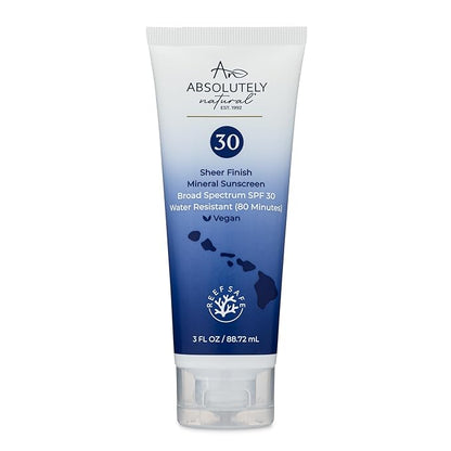 SPF 30 Mineral Sunscreen - Broad Spectrum Water Resistant Moisturizer Lotion For Body & Face - With Non-Nano Zinc Oxide, Vitamin E, & Antioxidants - Made in USA, 3 Oz