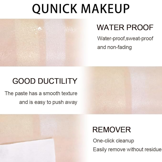 Kaely 2Pcs Cream Highlighter Stick Kit,Cheek Contour Glitter Lasting Waterproof,09+12