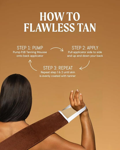 Back Tanning Applicator Mitt - Streak-Free, Easy Reach Self Tanner for Back & Body, Sunless Tan at Home, Ergonomic Design for Full Coverage, Reusable & Washable, Suitable for All - 1 Pack