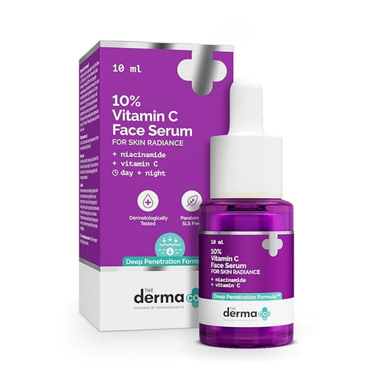 10% Vitamin C Face Serum | Helps Restore Natural Glow | Tightens Pores & Hydrates Dry, Dull Skin | Radiance Serum for All Skin Types | 0.34 Fl Oz/10ml