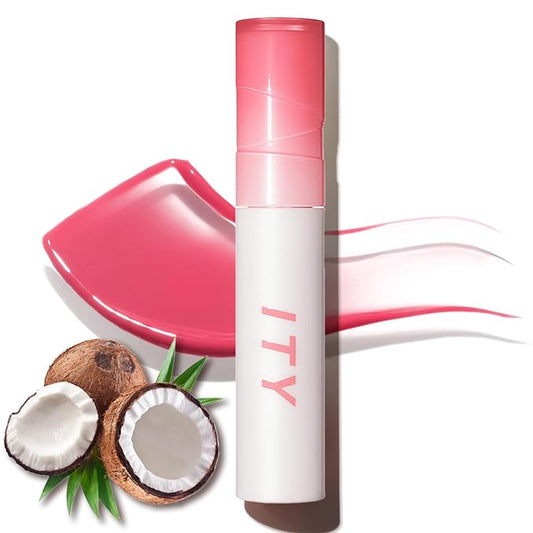 ITY Lip Gloss, Lip Plumper with Hyaluronic Acid, Lip Stain Moisturizing, Coconut Flavored Lipstick, Jelly Texture, 0.09 oz, 02 Guava Crush