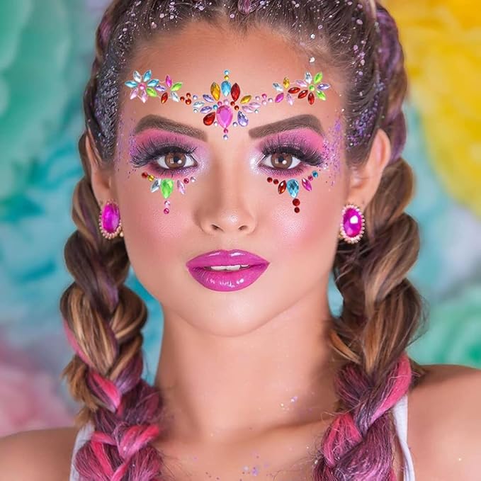 6 Sheets Face Jewels Face Gems Stick On, Holiday Costumes