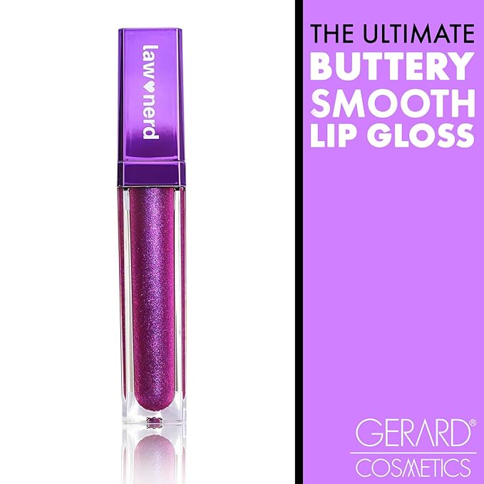 Gerard Cosmetics Emily D Baker X Lighted Lip Gloss - Hearsay | Sheer Purple Lip Gloss w/Iridescent Pearl Finish | Moisturizing Lip Gloss with Light & Mirror | Cruelty Free | Made in the USA