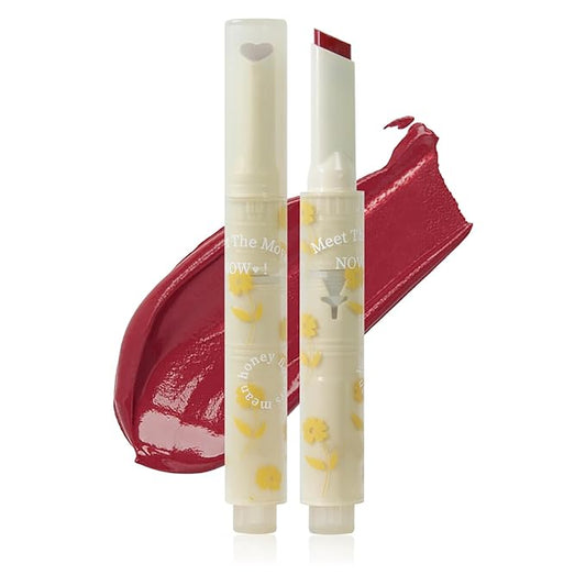 Jelly Lipstick, Tinted Lip Gloss Heart Shape Lip Glaze, Moisturizing and Hydrating Glossy Lip Gloss Lip Balm, High-shine Finish Lip Makeup Lip Pen for Nourished, Fuller-looking Lips (#05)