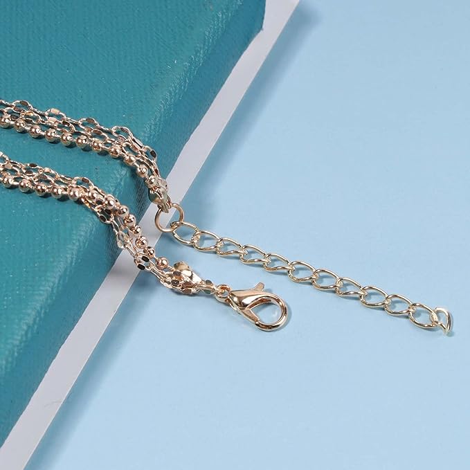 Boho Layered Necklace Choker Gold Lace