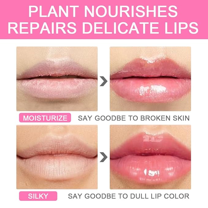 BINGBRUSH Roller Lip Glaze Mirror Lip Gloss, Plumping Magic Mood Lipstick Lip Glaze, High-Shine Clear Lip Stain Lip Balm Lip Care, Longlasting Moisturizing Lip Glow Oil (5Pcs 01#-05#)