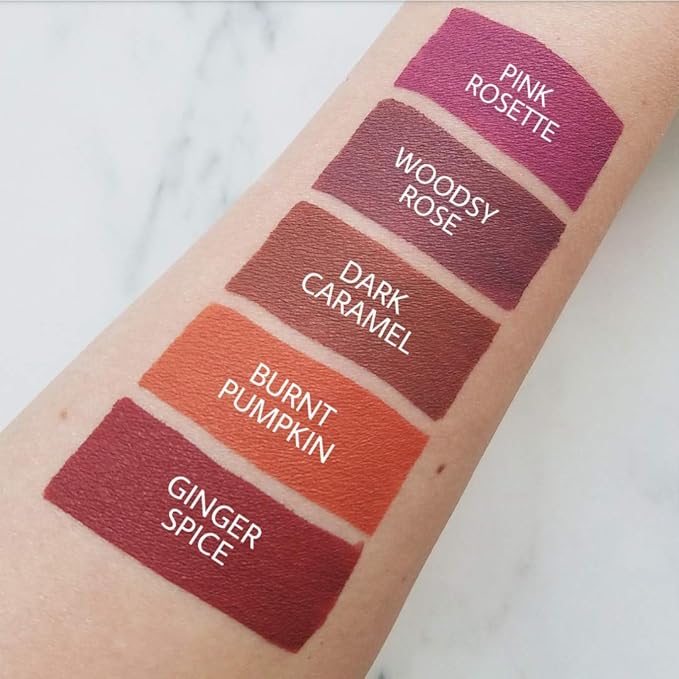 Aromi Ginger Spice Matte Liquid Lipstick | Nutmeg, Terra Cotta Lip Color, Vegan & Cruelty-free Beauty, Burnt Orange, Long-lasting Lipstick for Fall (Ginger Spice)