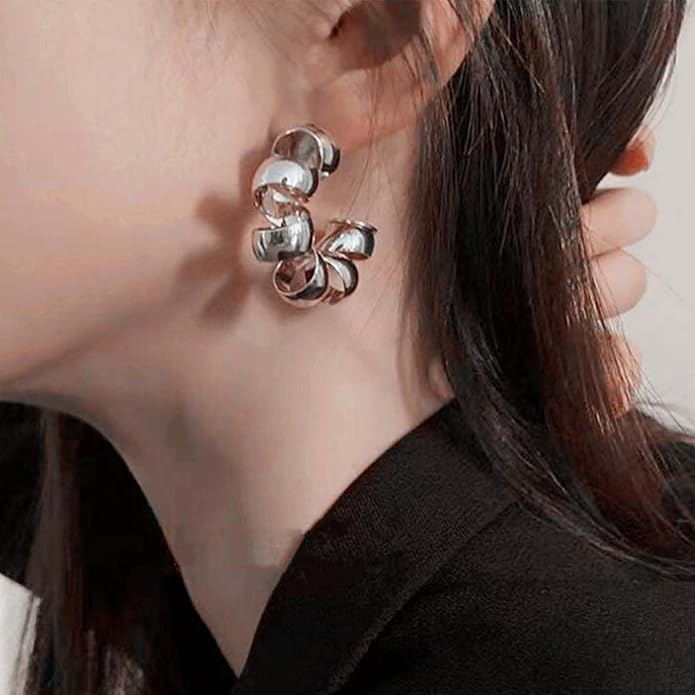 Vintage Exaggerated Irregular Circle Earrings Twist