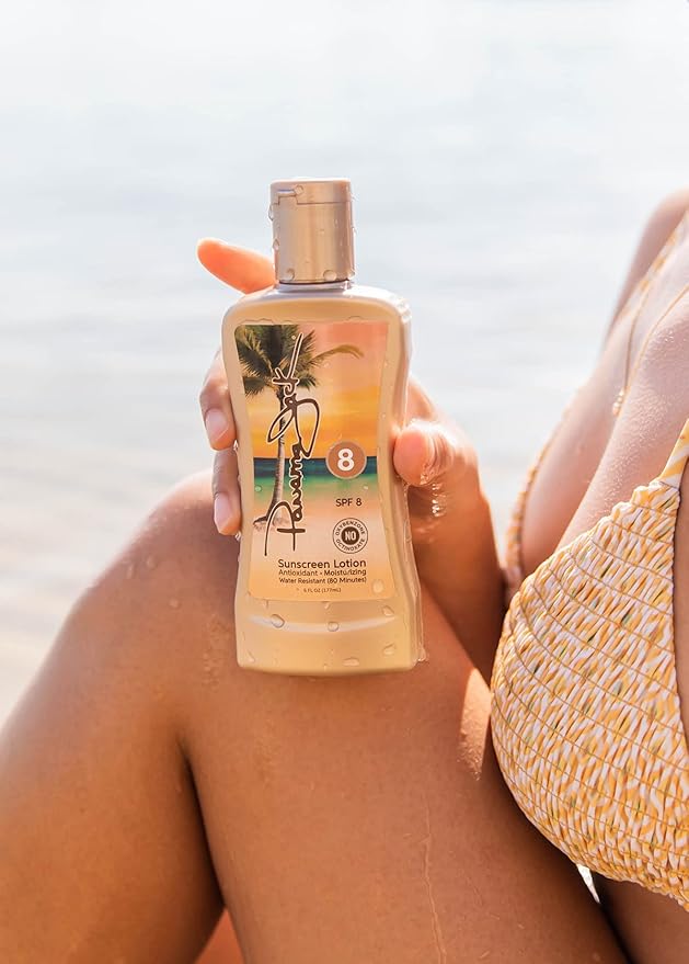 Panama Jack Sunscreen Tanning Lotion - SPF 8, PABA, Paraben, Gluten & Cruelty Free, Antioxidant Moisturizing Formula, 6 FL OZ (Pack of 2)