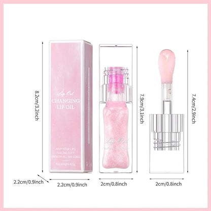 Erinde Magic Color Changing Lip Oil, Moisturizing Lip