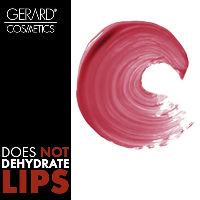 Gerard Cosmetics Color Your Smile Lip Gloss Rose Hill | Super Pigmented Red Lip Gloss with LED Light and Mirror | Shiny Finish | Hydrating Liquid Lip Color | Cruelty Free and Made in USA