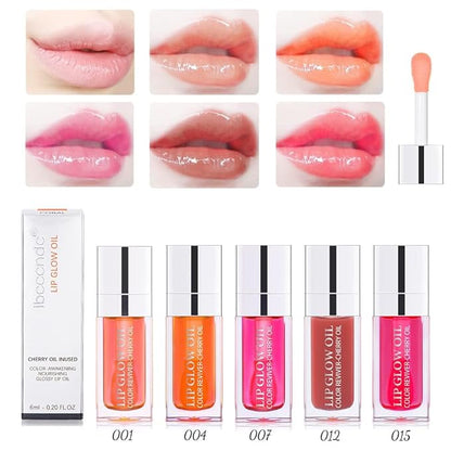 Hydrating Lip Glow Oil, Moisturizing Lip Gloss, Plumping Lip