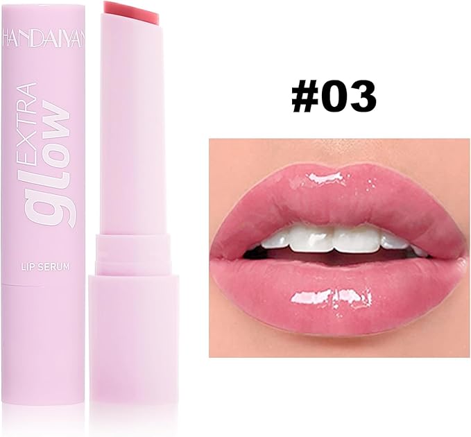 3 Pcs/Set Plumping Lip Gloss Stick, Glass Shine Lipstick Super Moisturizing Lip Color Hydrating Glossy Tinted Balm, Plumps/ Nourishes Lips, Non-Sticky High Shine Smooth Lip Color Balm (Color 01 02 03)